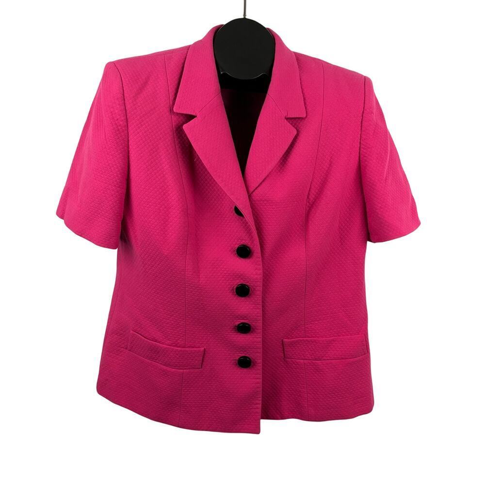 VTG‎ Herbert Grossman Cynthia Sobel Pink Blazer Sz 14 Career Jacket Made in USA